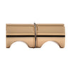 Crescent grip back-to-back shower door knob, solid brass French Gold finish, 1" diameter (SKU: SDK140FG)