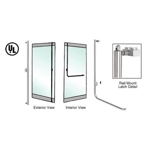CRL-Blumcraft Brushed Stainless Left Hand Reverse Rail Mount Keyed Access Panic Handle
