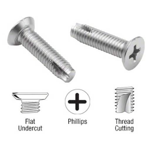 CRL P-Series Stainless Steel #10-32 x 3/4" Undercut Flat Head Phillips Screw