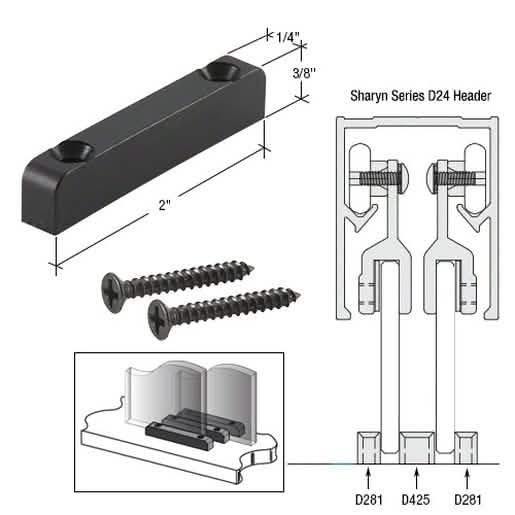 CRL Nylon Lower Guide - High Profile: Durable, reliable sliding door hardware component.