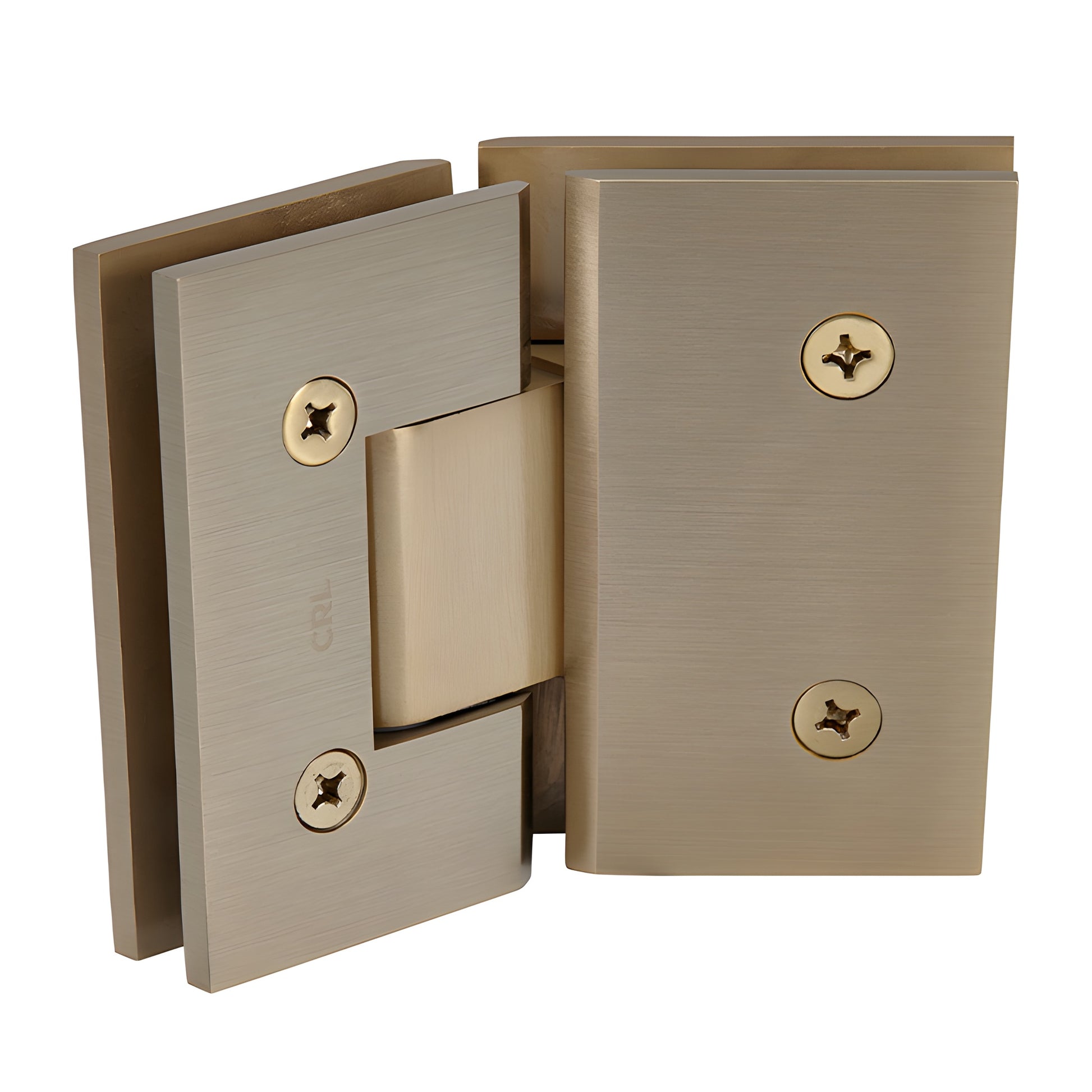 Brushed bronze square glass-to-glass shower hinge (Vienna), solid brass, for 3/8-1/2" (10-12mm) tempered glass
