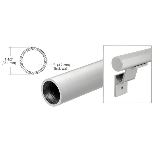 1-1/2" aluminum handrail tubing, 240" long, .125" wall thickness - SKU HRH15DU