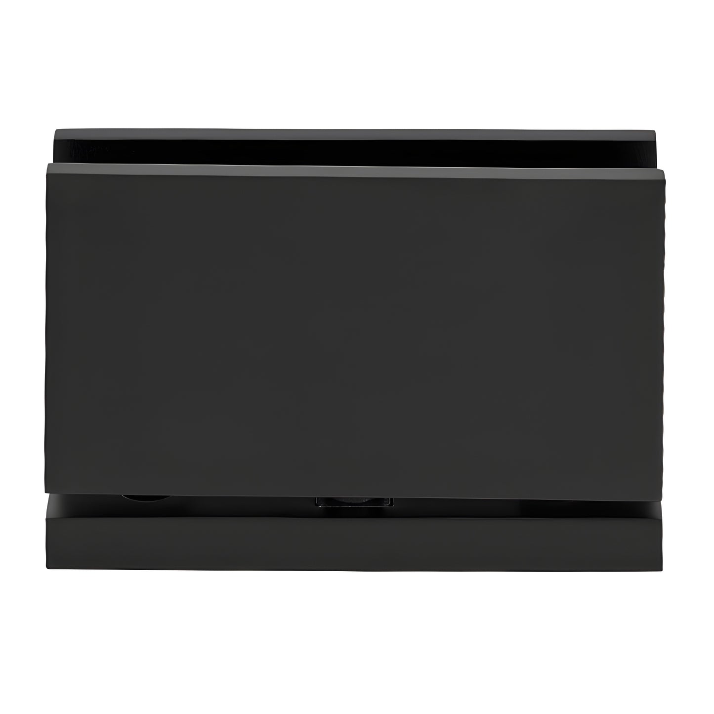 Matte black brass Senior Cardiff top-and-bottom pivot hinge for 1/2" (12mm) tempered glass shower door, SKU SRCAR01MBL