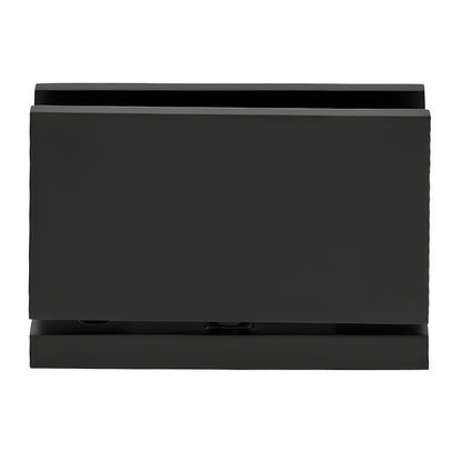 Matte black brass Senior Cardiff top-and-bottom pivot hinge for 1/2" (12mm) tempered glass shower door, SKU SRCAR01MBL