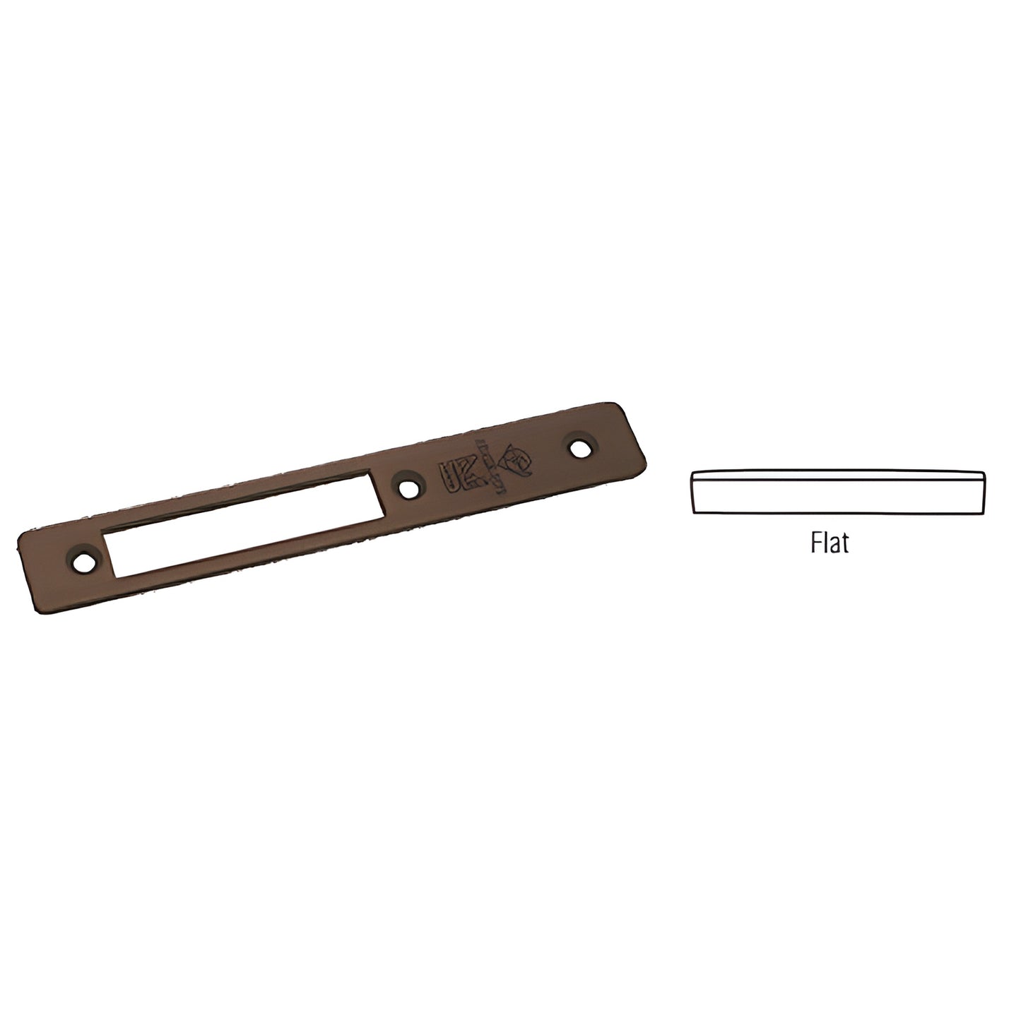 Adams Rite dark bronze flat faceplate 1" x 6-7/8" (SKU 18010DU) for long-throw deadlocks