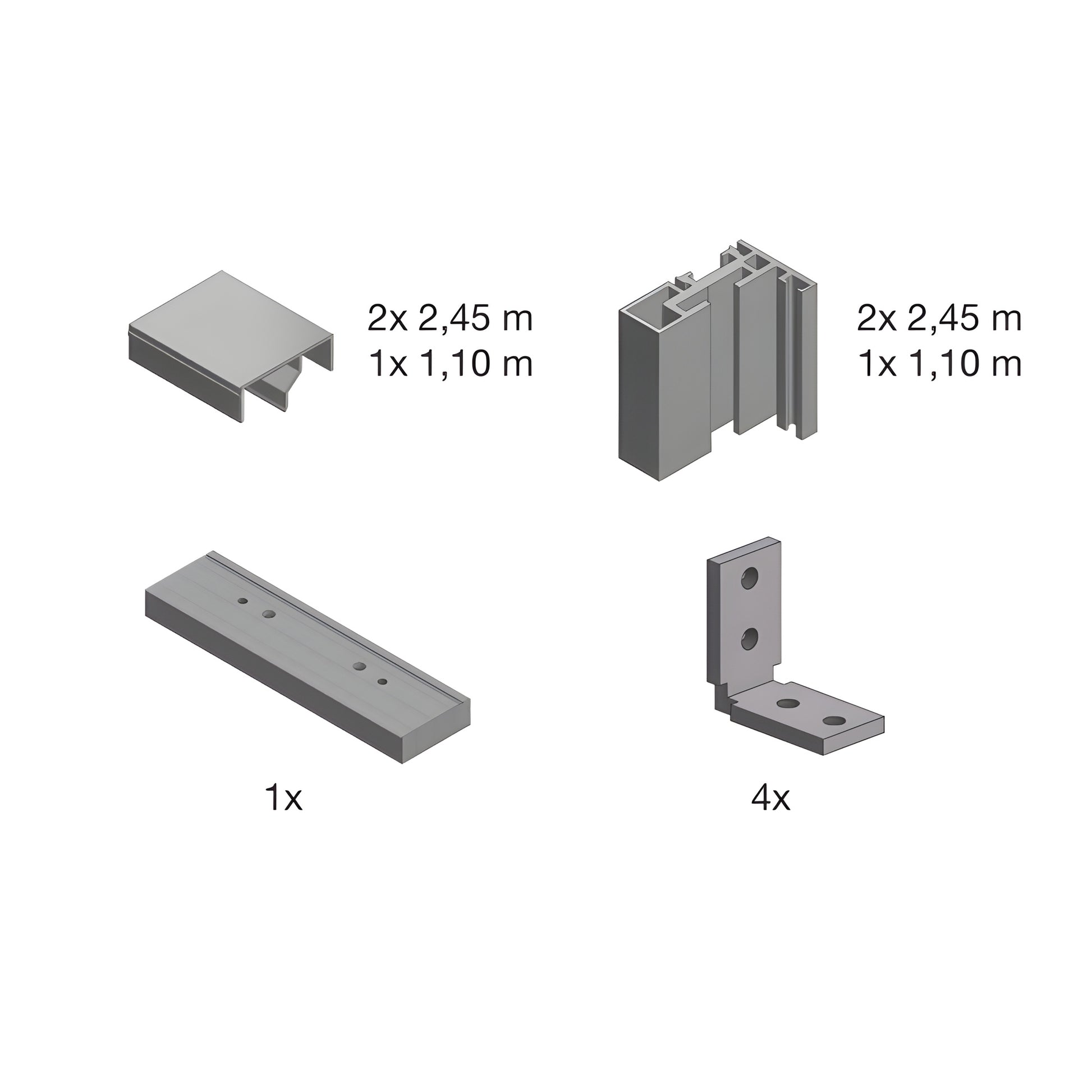 CRL Fallbrook center-pivot door frame set (FTW2GCPSA), satin anodized wall-mount kit for 8-12 mm glass