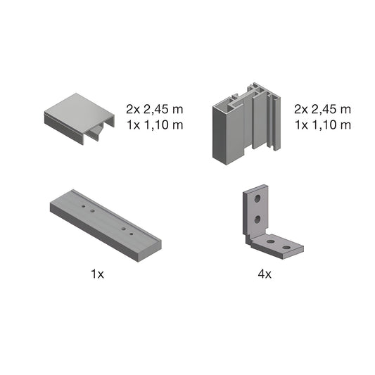 CRL Fallbrook center-pivot door frame set (FTW2GCPSA), satin anodized wall-mount kit for 8-12 mm glass