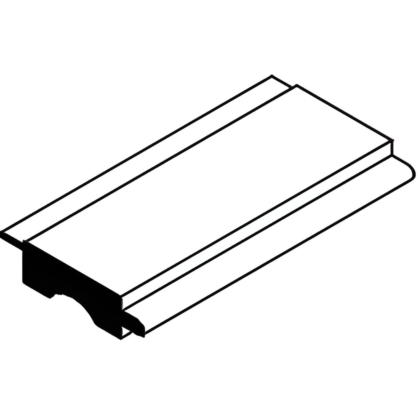 SB650 black extruded aluminum section hardware profile (isometric line drawing), 100 per pack