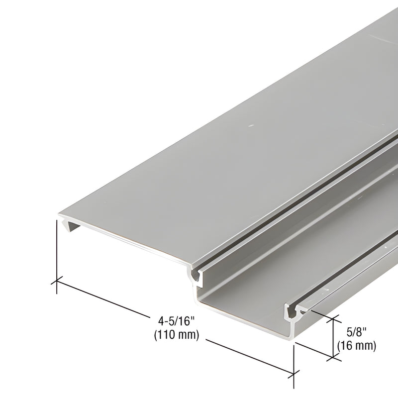 RF21011 clear anodized aluminum extrusion profile, 4-5/16" (110 mm) wide with 5/8" (16 mm) slot