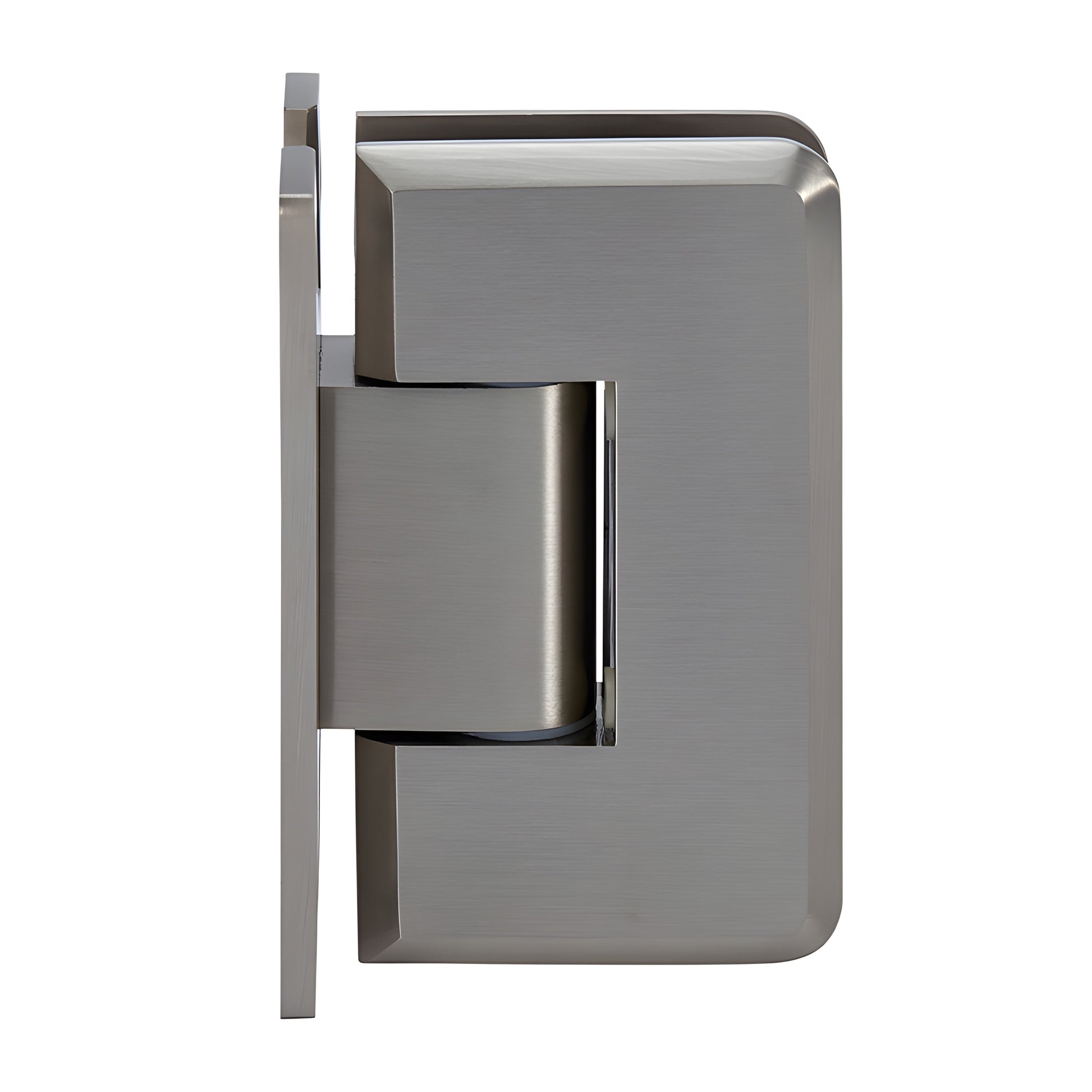 Brushed nickel Cologne adjustable brass shower door hinge for 3/8-1/2" glass (SKU C0L337BN)