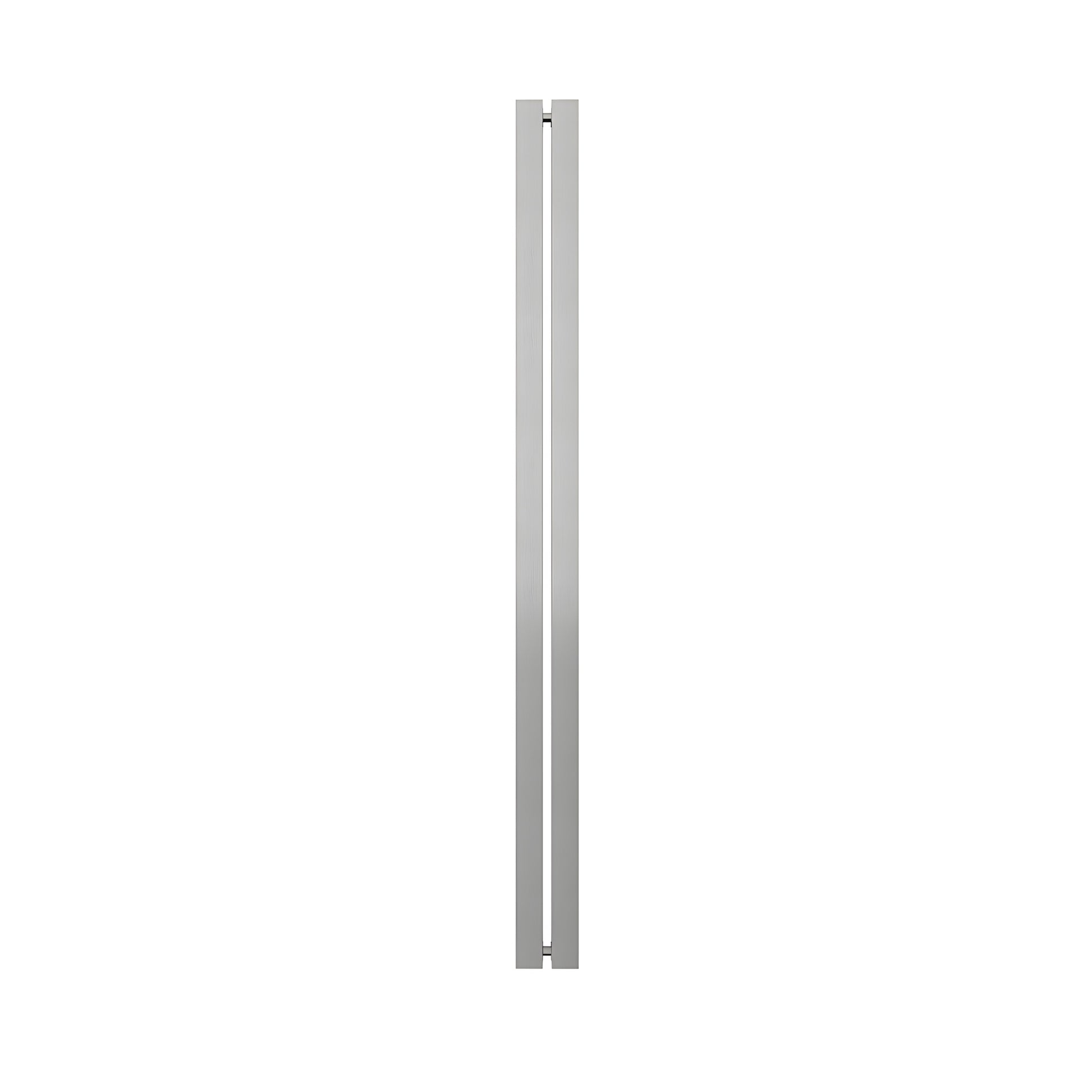HPH480BS O-style brushed stainless steel shower door handle, slim back-to-back square tubular double bar for 3/8" glass