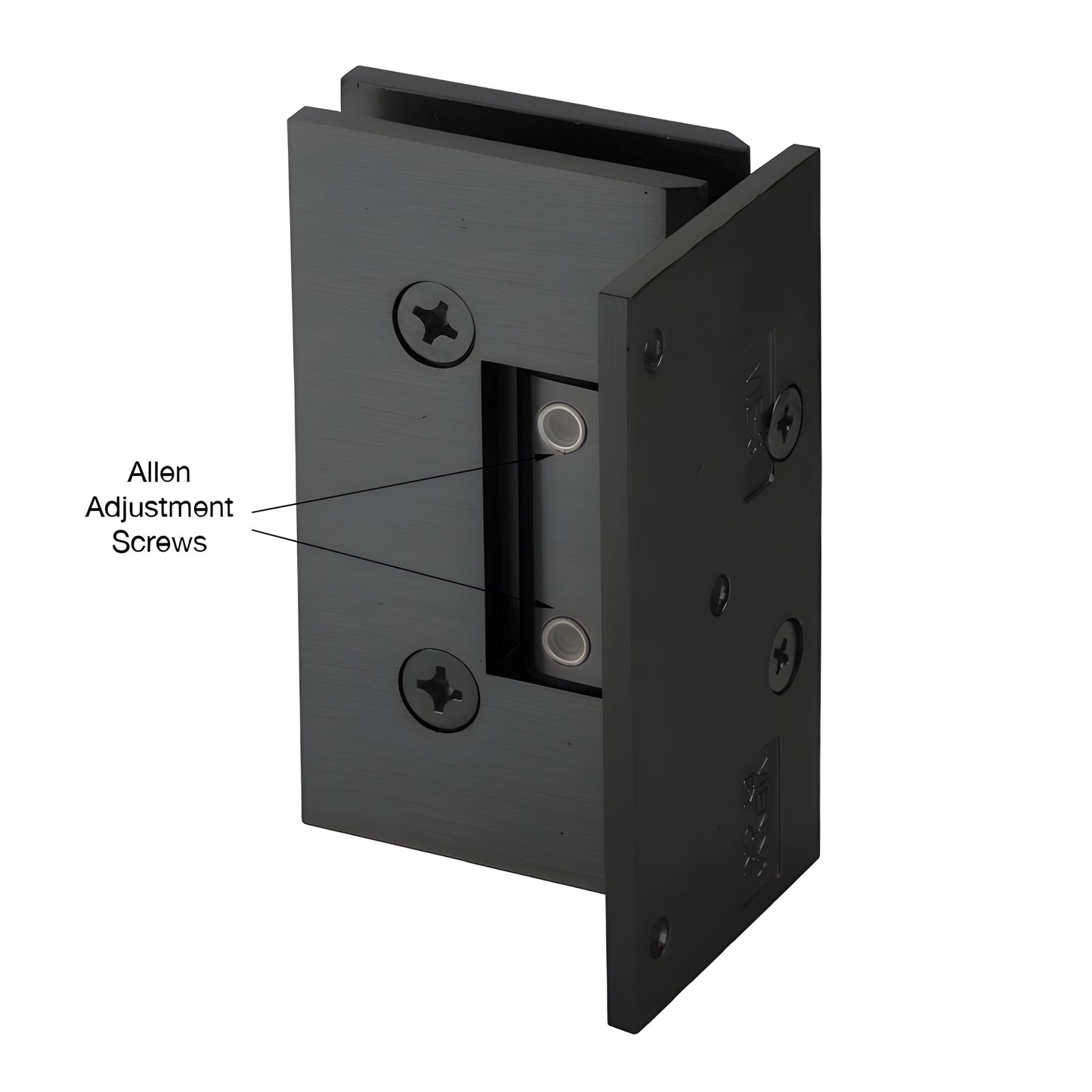 Matte black Vienna adjustable offset wall-mount shower hinge (brass), SKU V1E344MBL.
