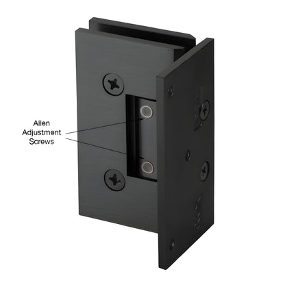 Matte black Vienna adjustable offset wall-mount shower hinge (brass), SKU V1E344MBL.