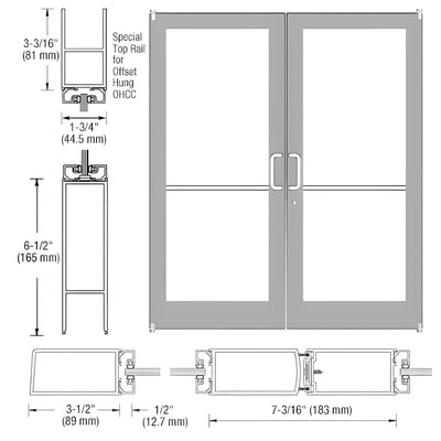 CRL-U.S. Aluminum Series 400 Offset Pivot Entry Doors, Clear Anodized