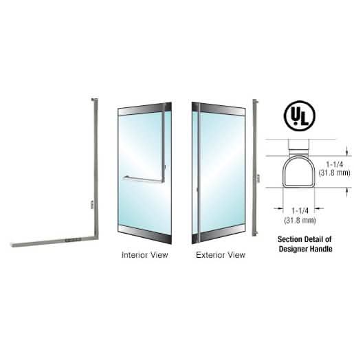 CRL-Blumcraft Brushed Stainless Right Hand Reverse Rail Mount "F" Designer Dummy Handle