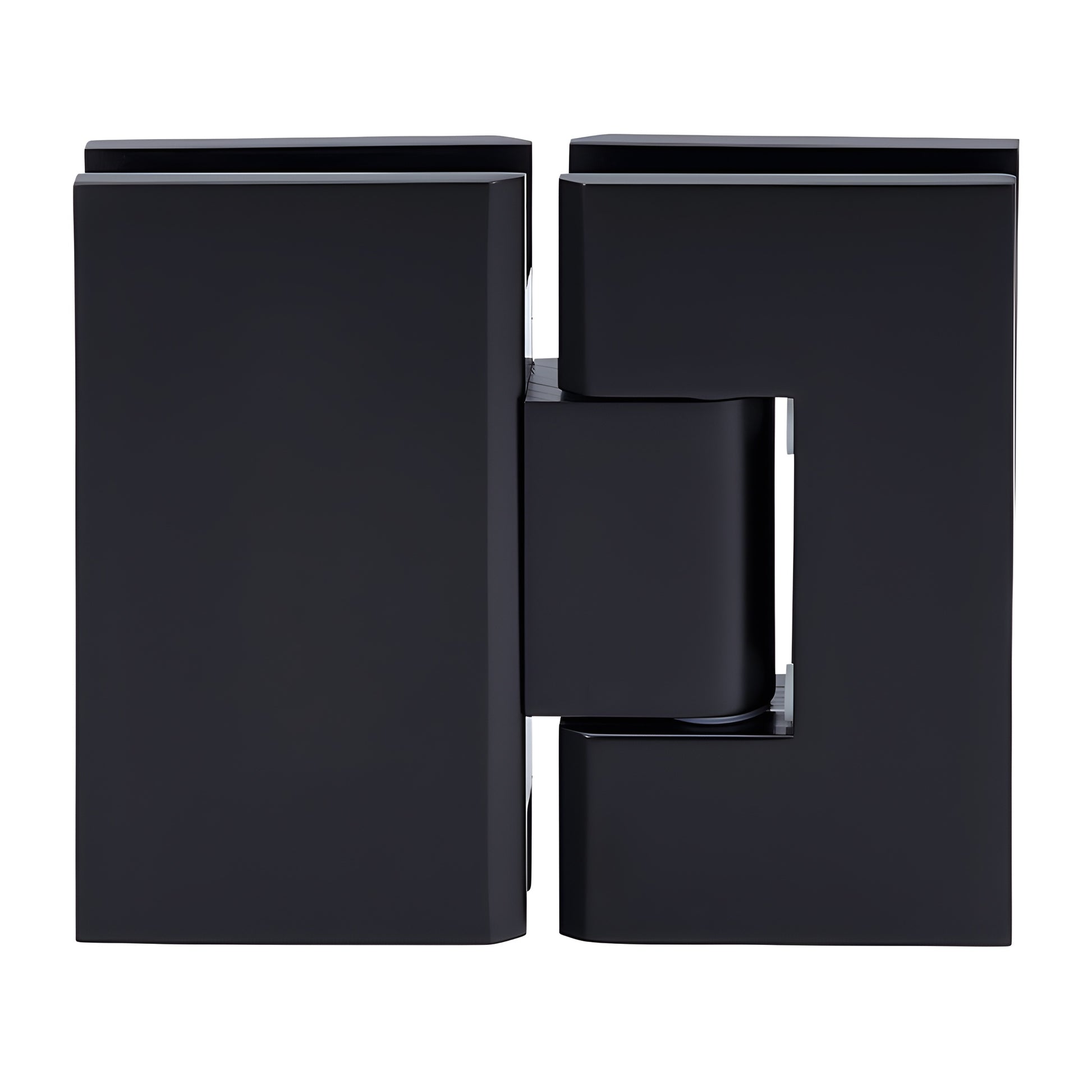 Matte black Vienna glass-to-glass shower hinge (V1E180MBL), solid brass, 180 swing for 10-12mm glass