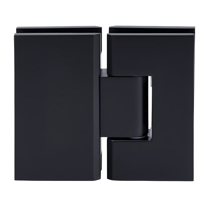 Matte black Vienna glass-to-glass shower hinge (V1E180MBL), solid brass, 180 swing for 10-12mm glass