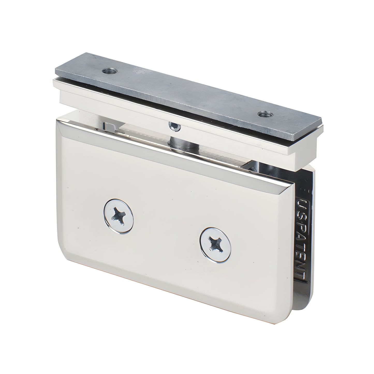 PPH06PN polished nickel top-mount beveled pivot hinge for 8-10mm tempered glass shower doors.