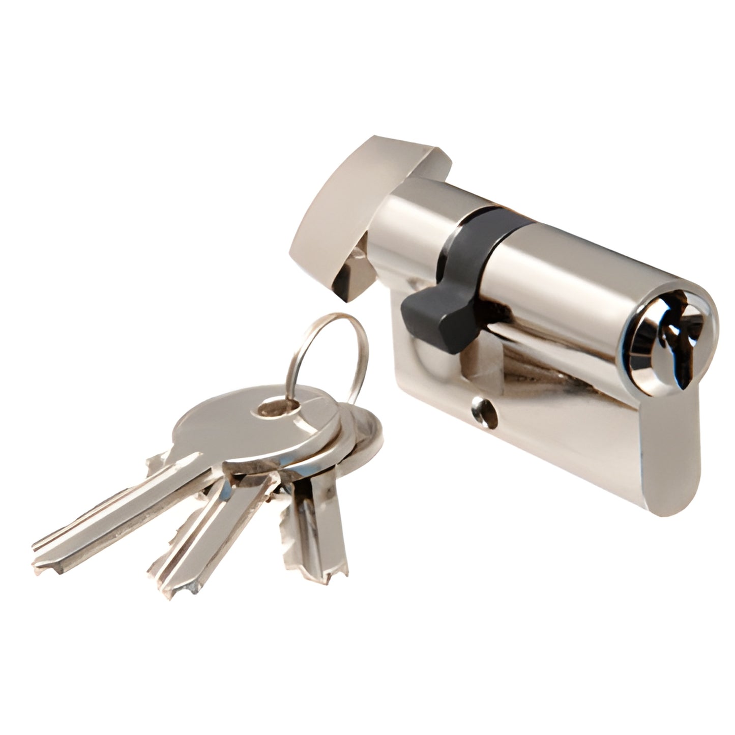 EC4PS polished stainless steel key cylinder with thumbturn and three keys for PTH311 lever latches