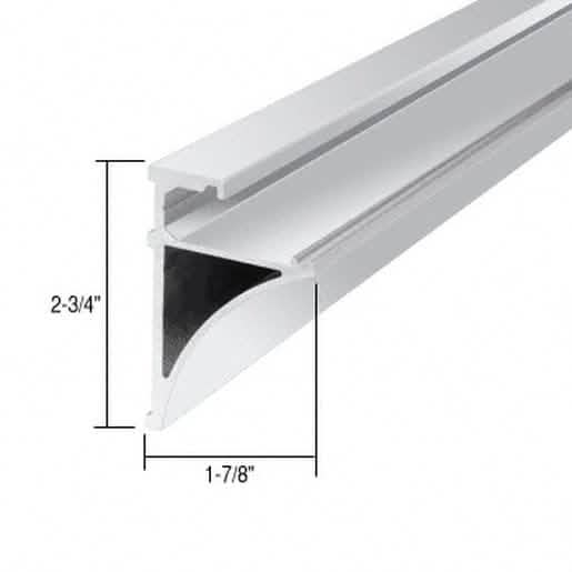 CRL Brite Anodized 96" Aluminum Shelving Extrusion for 3/8" Glass, sleek and durable.