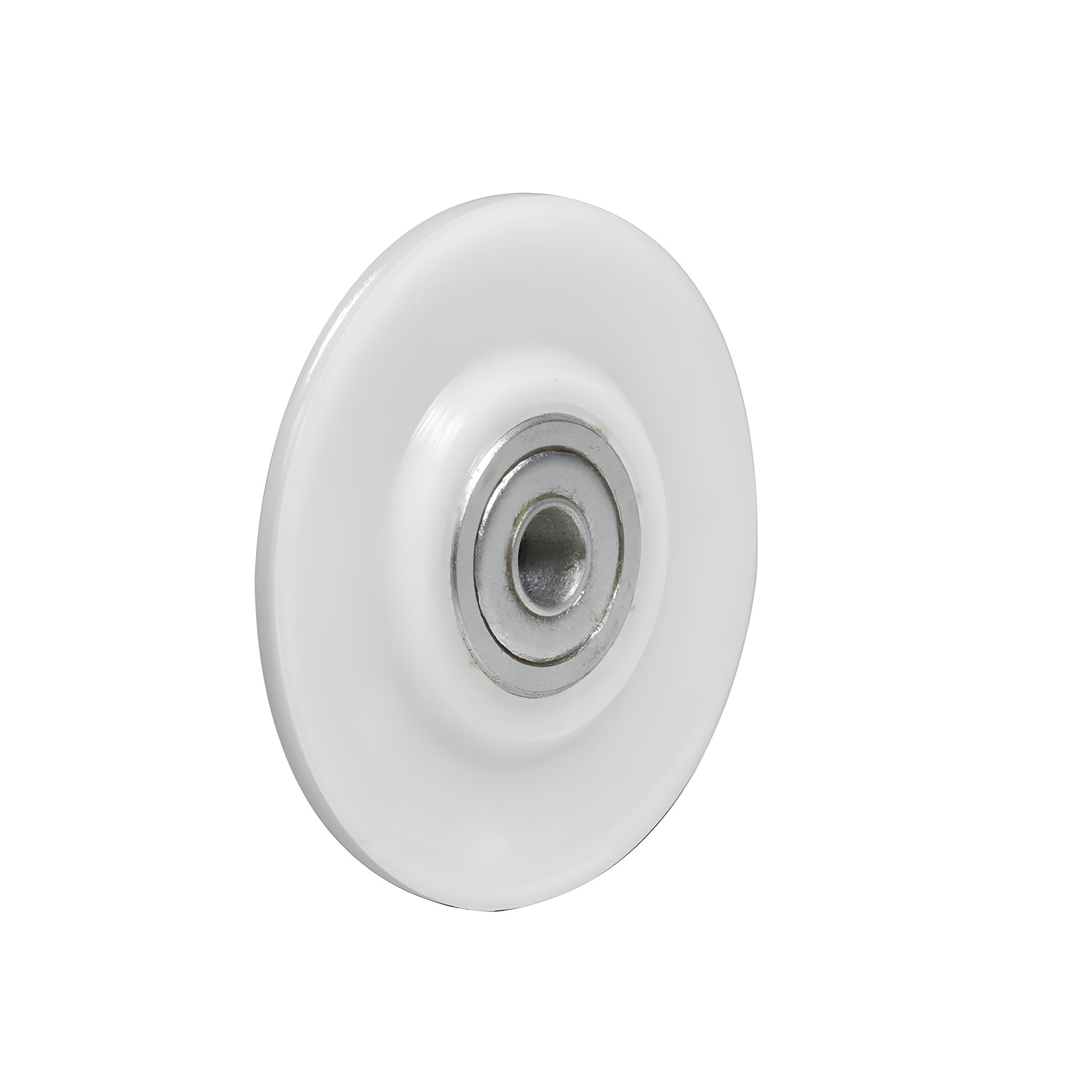 White 2 in concave nylon roller wheel with metal ball bearing, replacement for screen rollers - SKU REPK6N