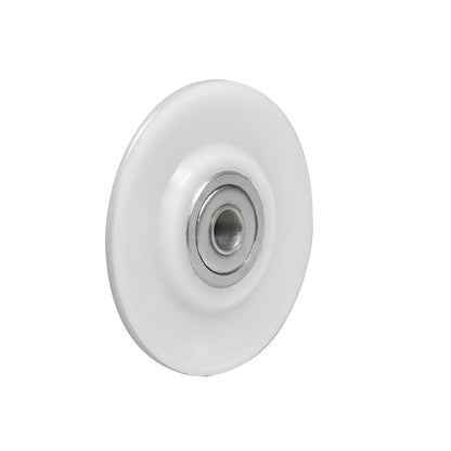 White 2 in concave nylon roller wheel with metal ball bearing, replacement for screen rollers - SKU REPK6N