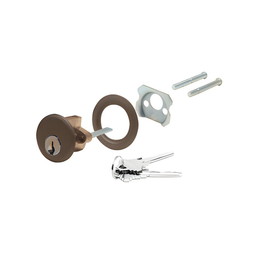 Dark bronze CRL rim cylinder kit (DL911SCKADU) with Schlage C keyway, two keys and breakaway screws.