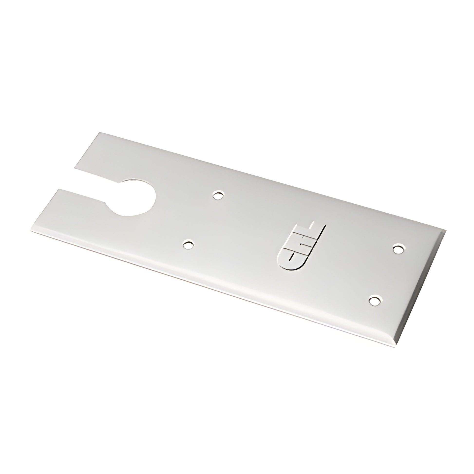 CRL floor closer cover plate CRL83CPBS, brushed stainless steel rectangular plate with adjustment slot and mounting holes