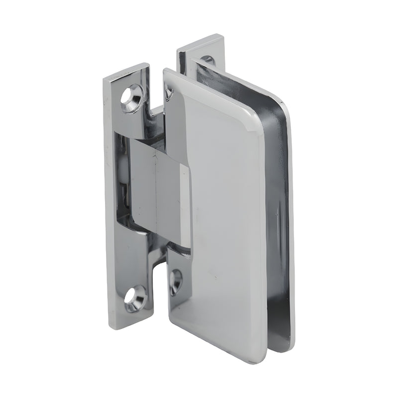 Polished chrome brass wall-mount shower hinge for 1/4-5/16 (6-8mm) glass, Petite series (SKU PET037CH)