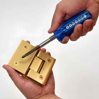 CRL SDH7D compact blue multi-bit shower door hardware driver with 7 bits (hex, Phillips, slotted)