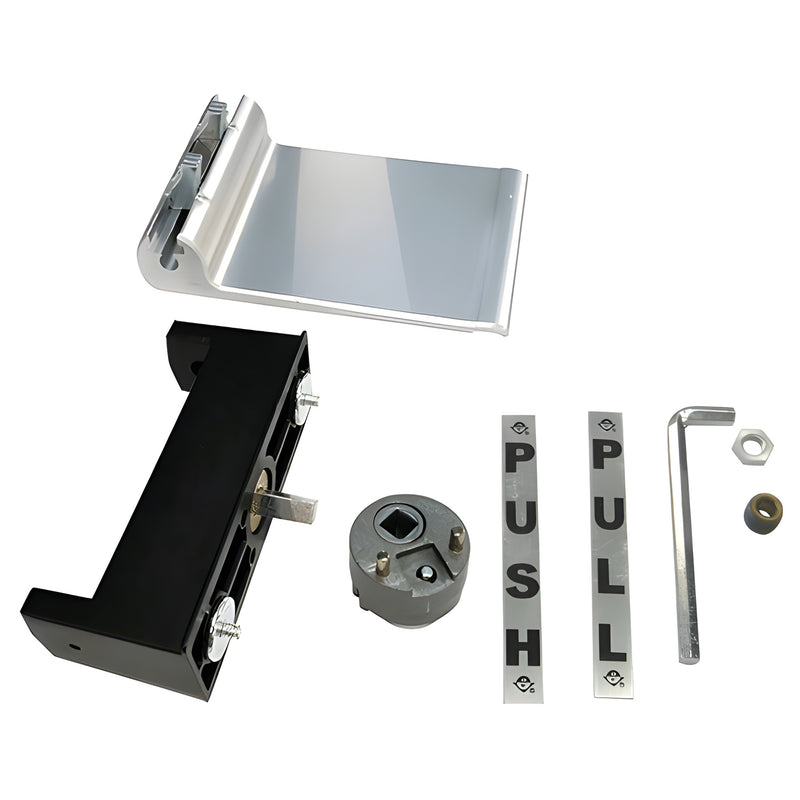 Adams Rite DH16111R aluminum push-pull paddle kit with cartridge, push/pull plates and mounting hardware