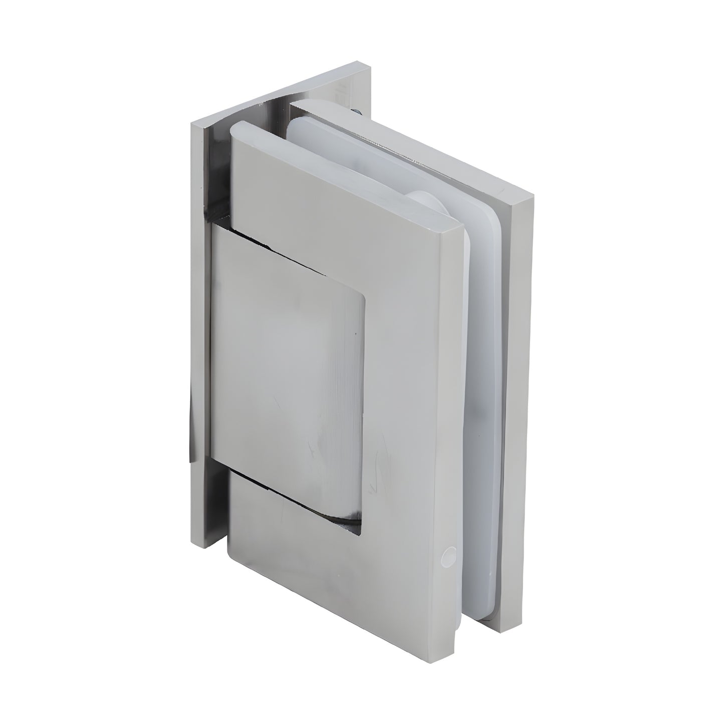 Satin nickel oil dynamic offset wall hinge for frameless glass doors (H8011BTSN)