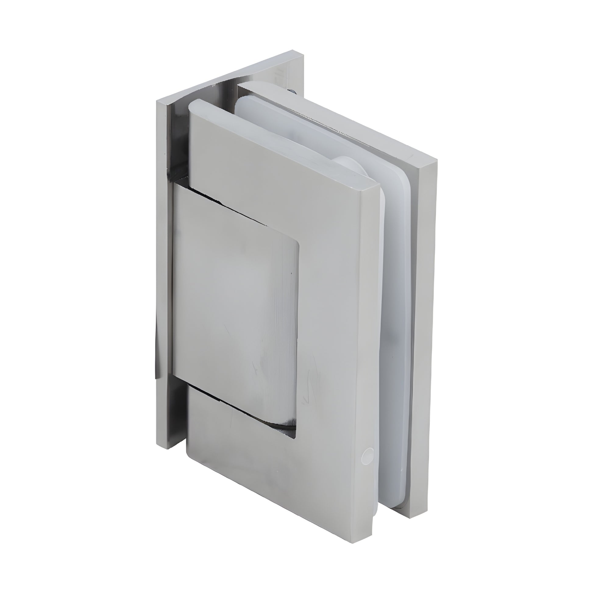 Satin nickel oil dynamic offset wall hinge for frameless glass doors (H8011BTSN)