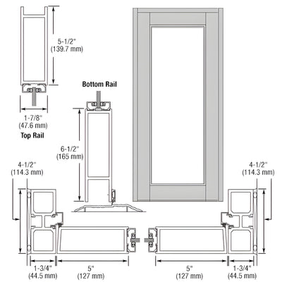CRL-U.S. Series 850 Clear Anodized Aluminum Storefront Door - No Prep