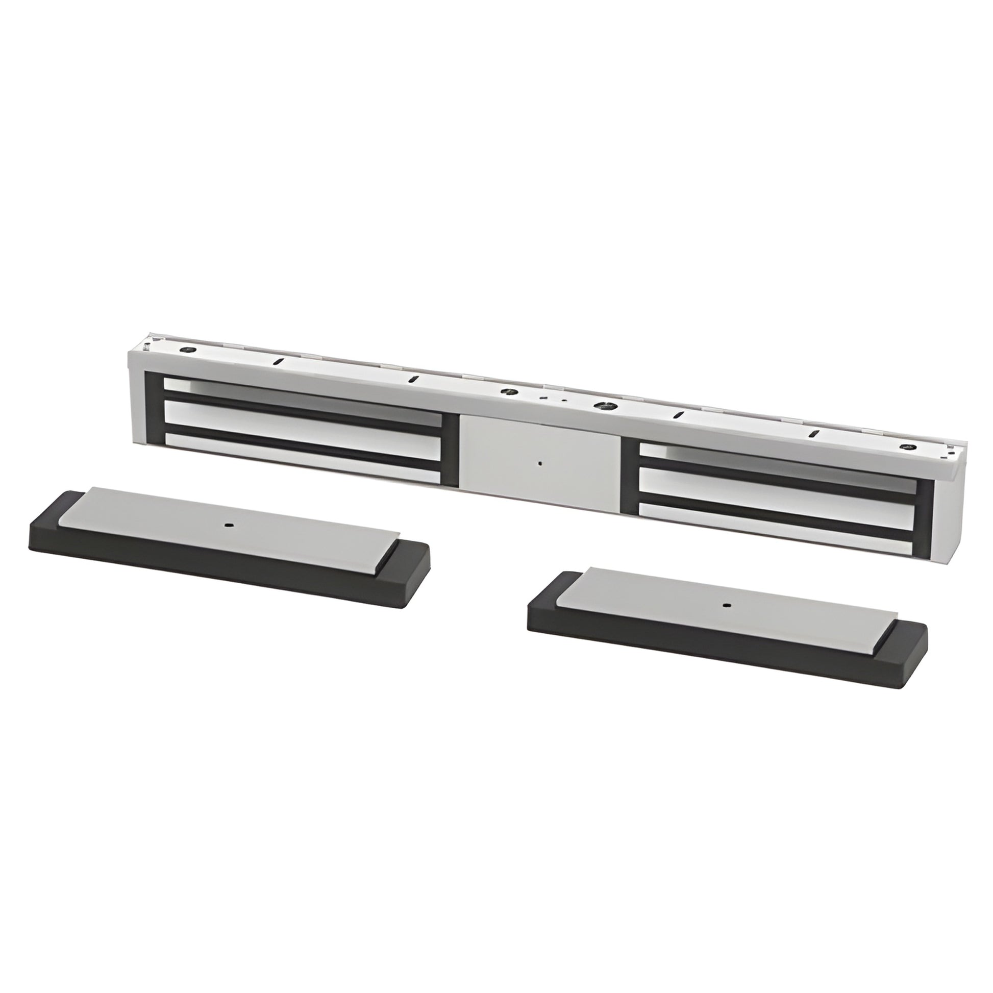 SCHM492 Schlage M490 double electromagnetic lock, long silver maglock housing with two rectangular armature plates