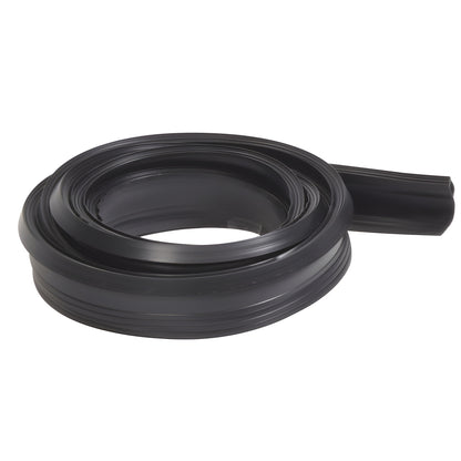 Black vinyl vinyl bug flap seal for sliding glass doors, SKU BUGFLP112BL, flexible 1-1/2 in wide
