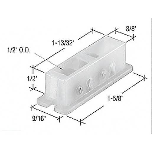 CRL 1/2" Flat Edge Nylon Sliding Window Roller with 9/16" Housing for Smooth Operation