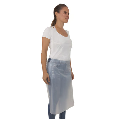 Disposable Poly Aprons, 1 mil White-100 / Bag