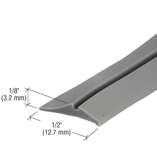 Gray extruded vinyl glazing spline GS233M, 1/2" (12.7 mm) tall 1/8" (3.2 mm) wide, for aluminum windows
