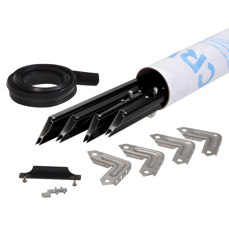 Black heavy-duty roll-formed patio door screen kit KDKTSS4981BL with rollers, diecast corners, handle and vinyl bug flap