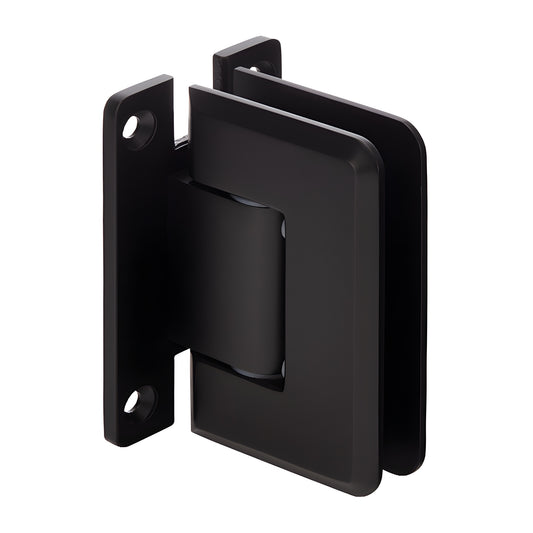 Oil-rubbed bronze adjustable Pinnacle brass shower door hinge with H back plate, fits 8-12mm tempered glass.