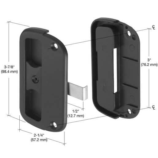 CRL Black Sliding Screen Latch with 3" Screw Holes - Secure and Durable Door Hardware