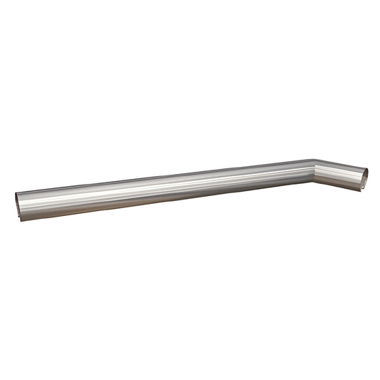 Long aluminum L-corner cap for glass railing (GR0HLC), polished finish, fits 1/2" or 5/8" glass, custom lengths.