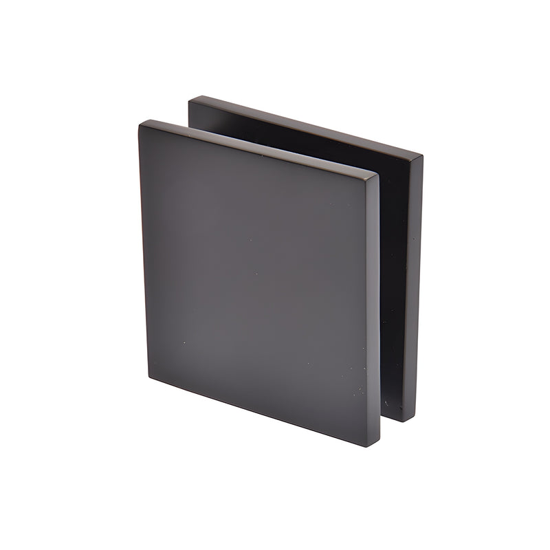 SGCU1MBL matte black square brass wall mount glass clamp for 3/8-1/2" (10-12mm) frameless shower panels