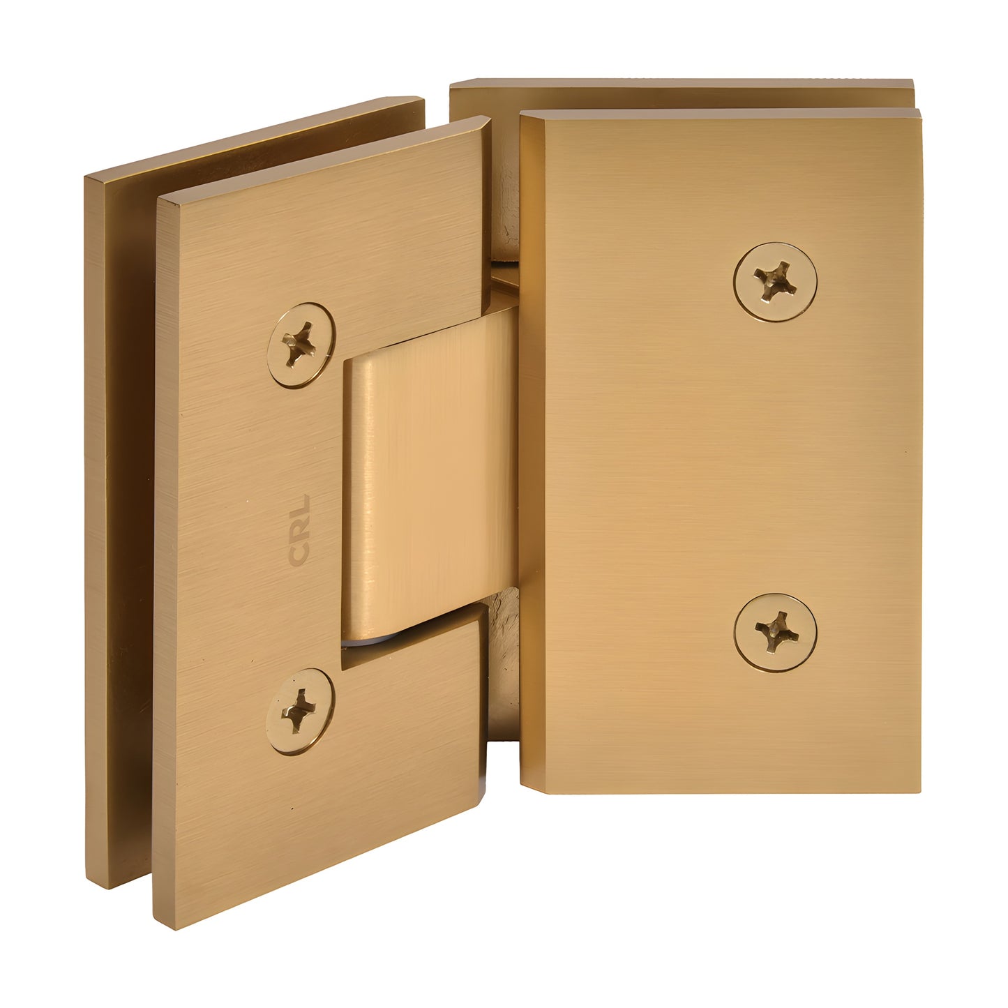 Vienna V1E045MG modern gold brass 135 glass-to-glass shower hinge, fits 3/8-1/2 in tempered glass