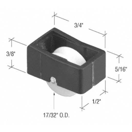 CRL 17/32" Nylon Sliding Window Roller for smooth operation in Window Master Windows.