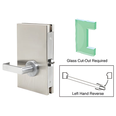 CRL Brushed Stainless 6x10 Glass Door LHR Center Lock Deadlatch