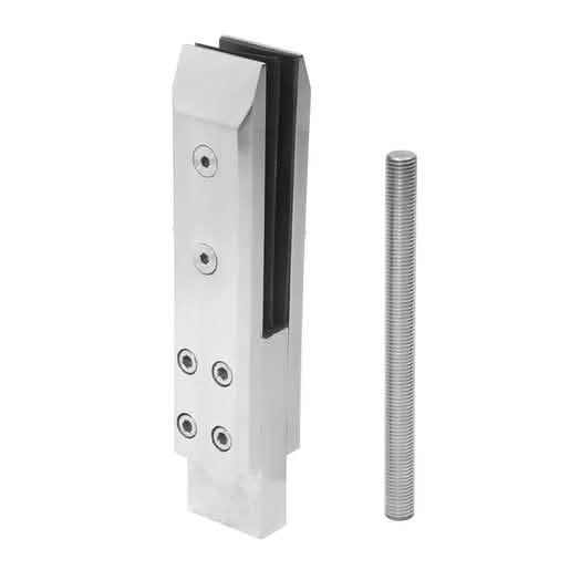 CRL Brushed Stainless Frameless Windscreen Clamp - Three-Piece Core Mount Design