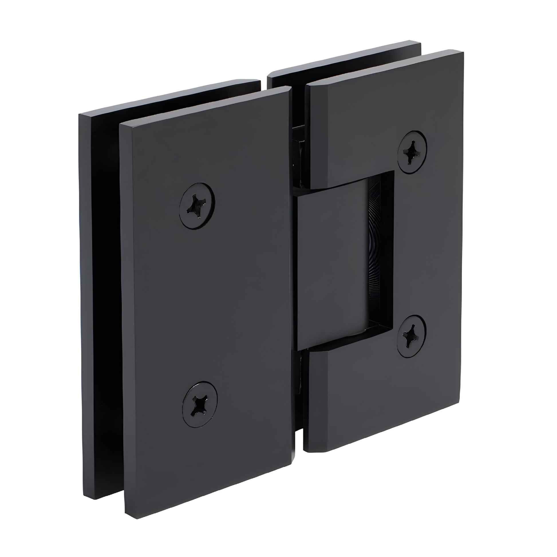 Oil-rubbed bronze square glass-to-glass Vienna shower hinge (positive-close) SKU V1E7800RB