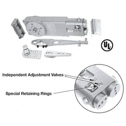 CRL 105º Hold Open Overhead Concealed Closer with S-Side-Load Hardware - Medium Duty